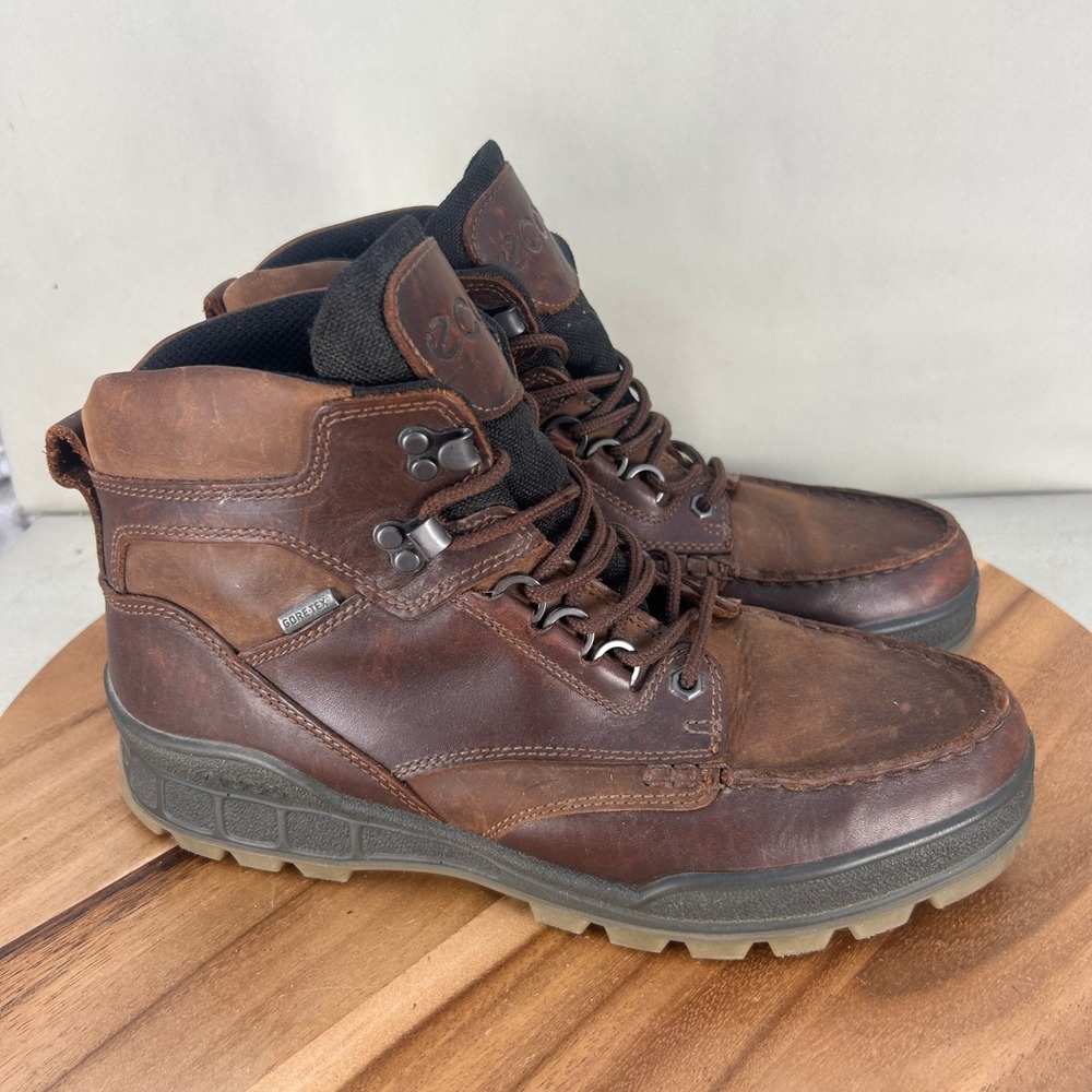 ECCO Track 25 Mens Brown Leather GTX Waterproof Hiking Boots Size 44 / 10.5
